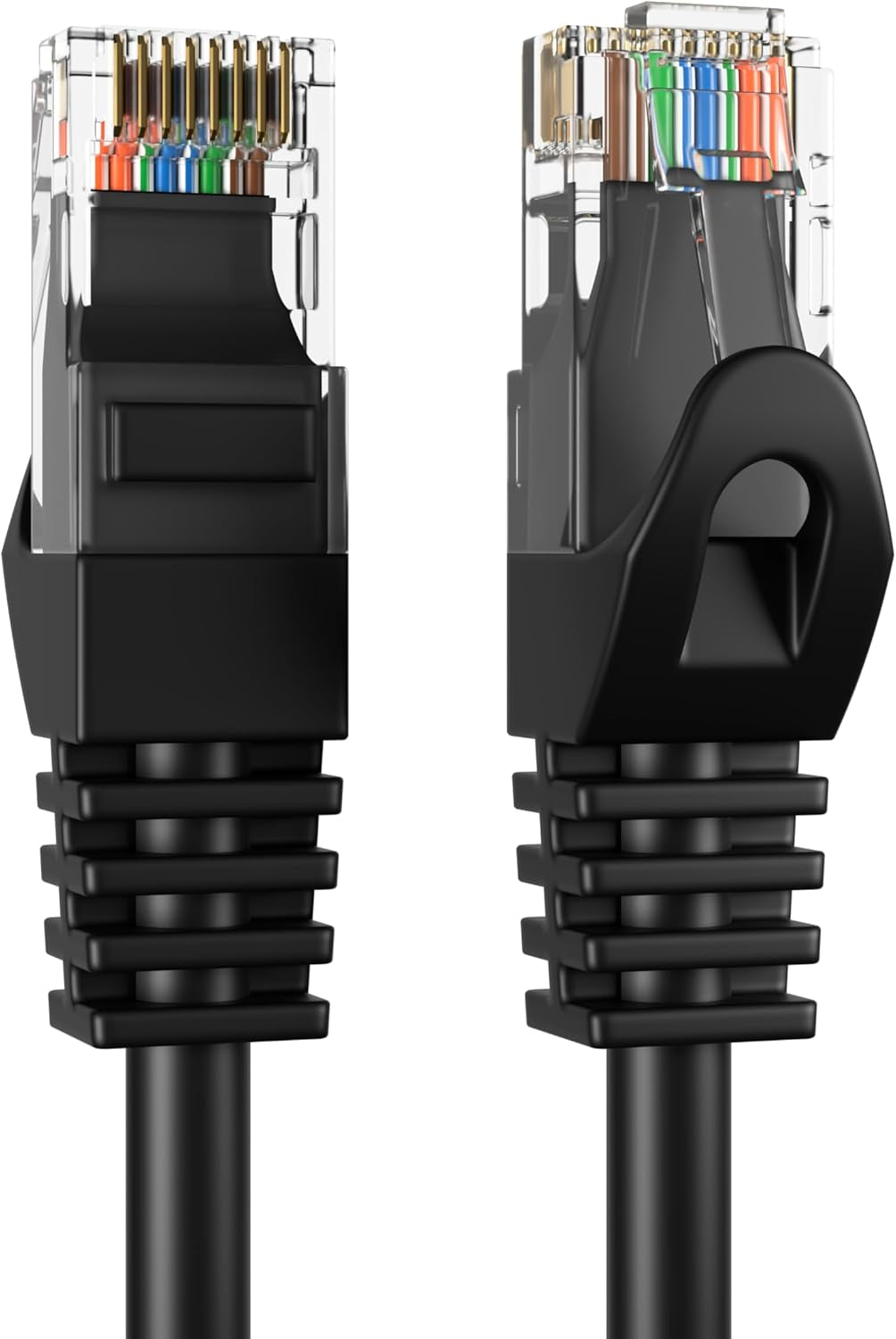 Cat5E 100FT Network Ethernet Patch Cable, 350Mhz Internet Wire, Backwards Compatible with Cat5, for PC, Modem, Router, Consoles for Home and Office, Black